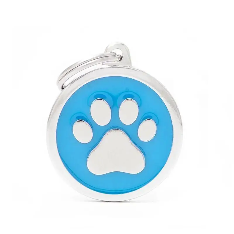 Hondenpenning Classic Cirkel Blue Paw - Afbeelding 2