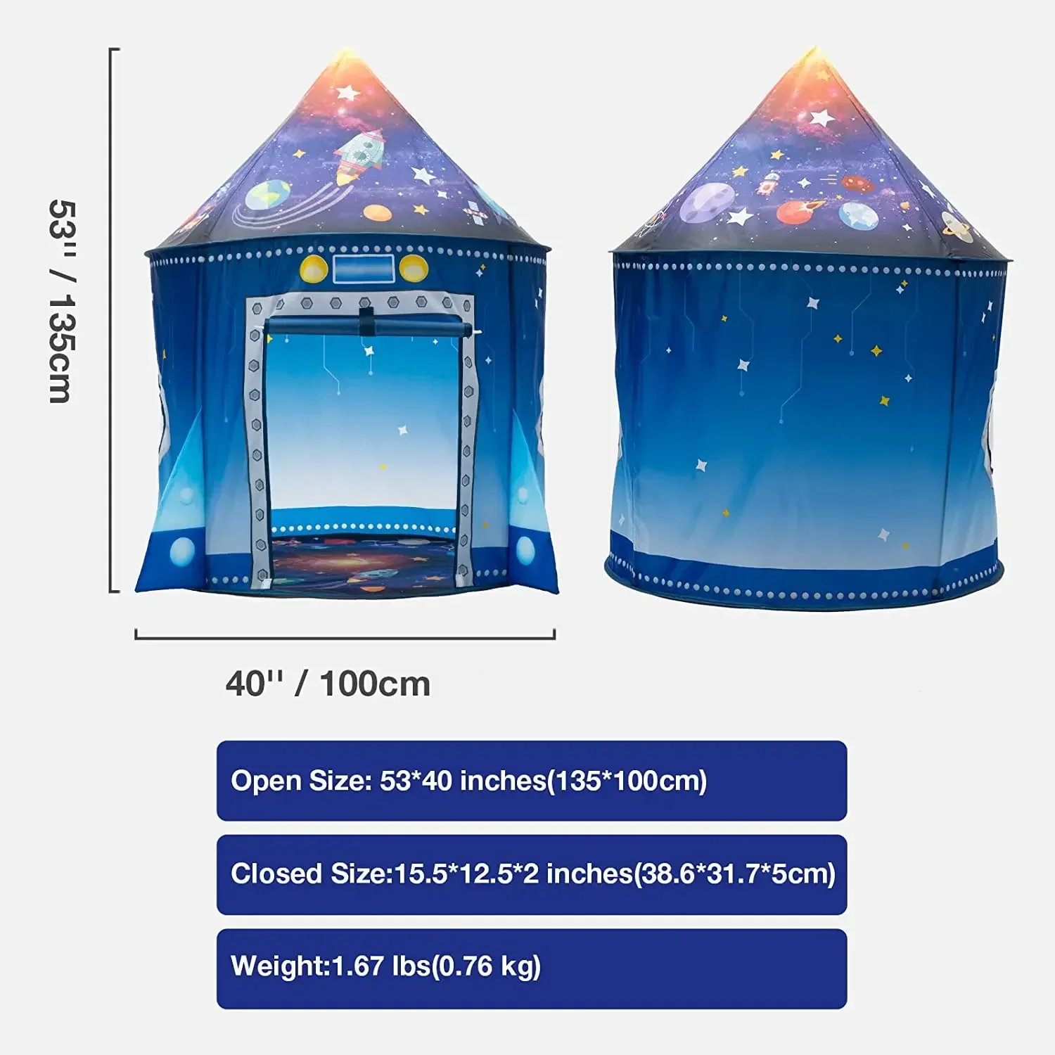 Rocket Ship Tent™ – Ruimteavontuur Pop-up – Kindertent - Afbeelding 6