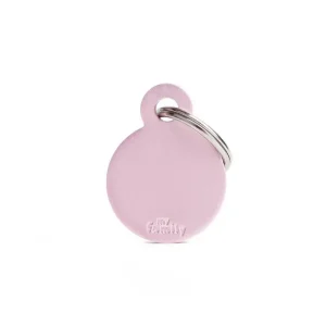 Kattenpenning aluminium rond roze Small